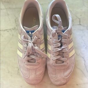 Adidas Lavender Suede Sneakers with White Accents